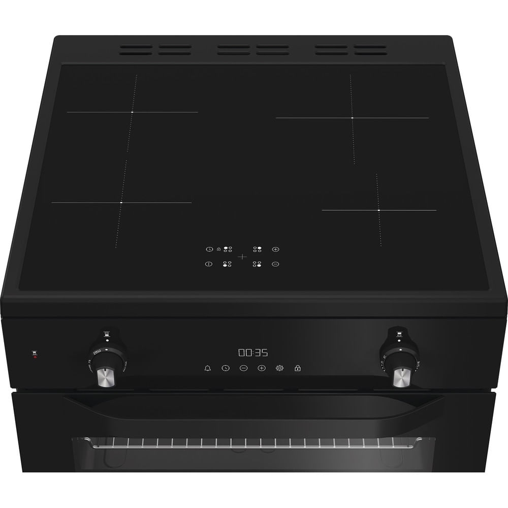Hotpoint HDE6IDC2B1 Induction Electric Cooker with Double Oven, Black, A Rated