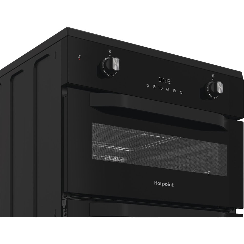 Hotpoint HDE6IDC2B1 Induction Electric Cooker with Double Oven, Black, A Rated