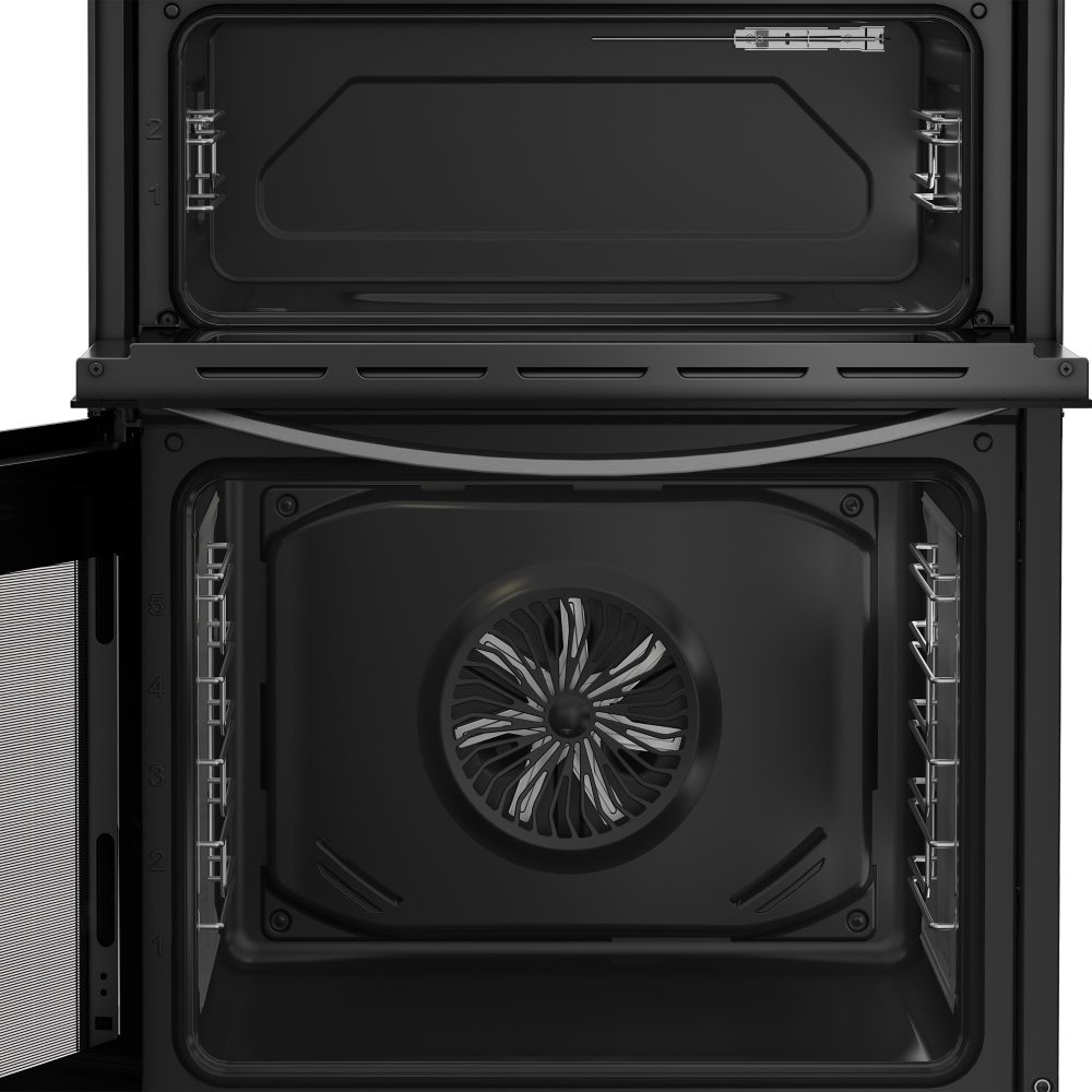 Indesit IDE6VDCS1 Ceramic Electric Cooker with Double Oven, Silver, A Rated