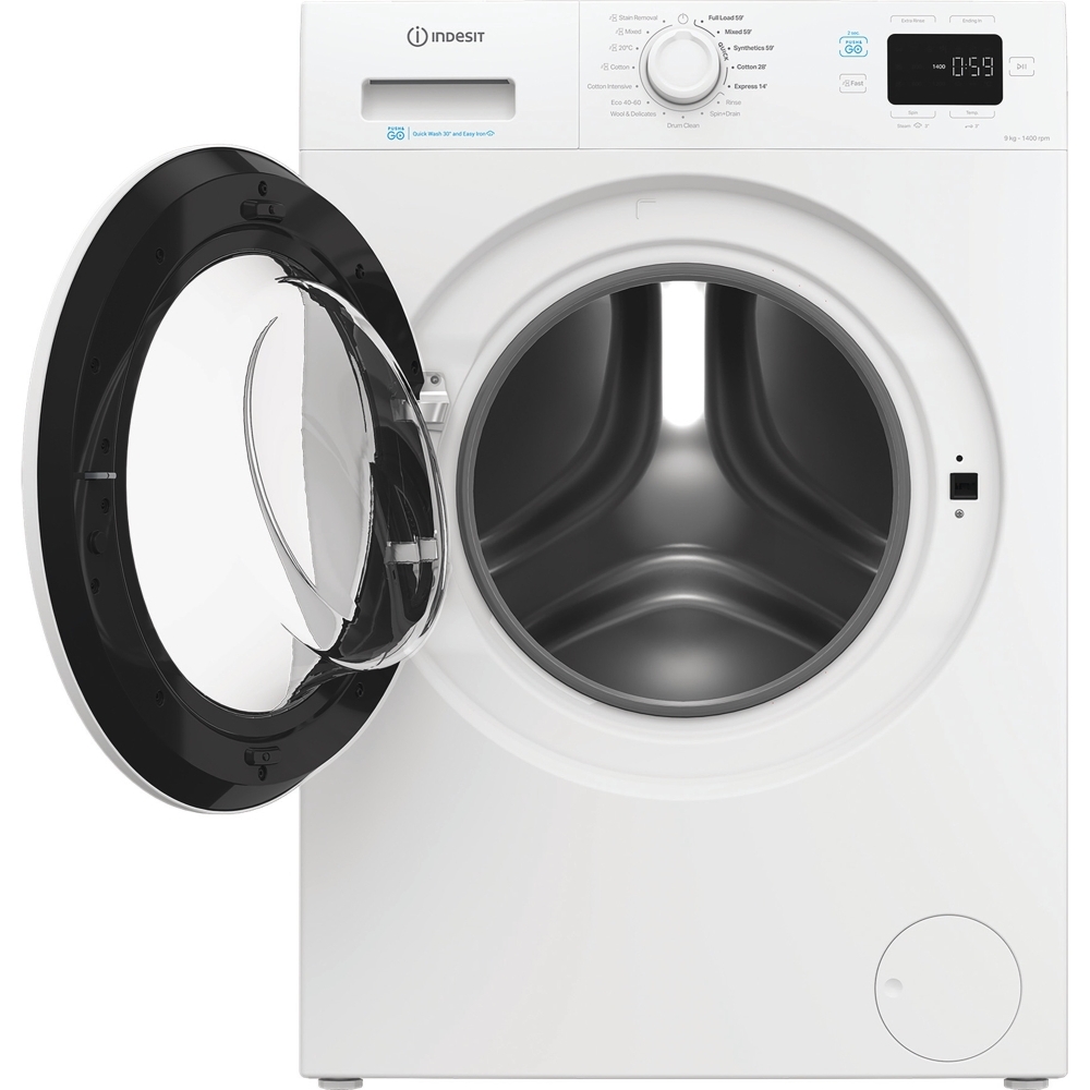 Indesit IP 946 PUSH&GO UK Washing Machine, 9kg, 1400 Spin, White, A Rated