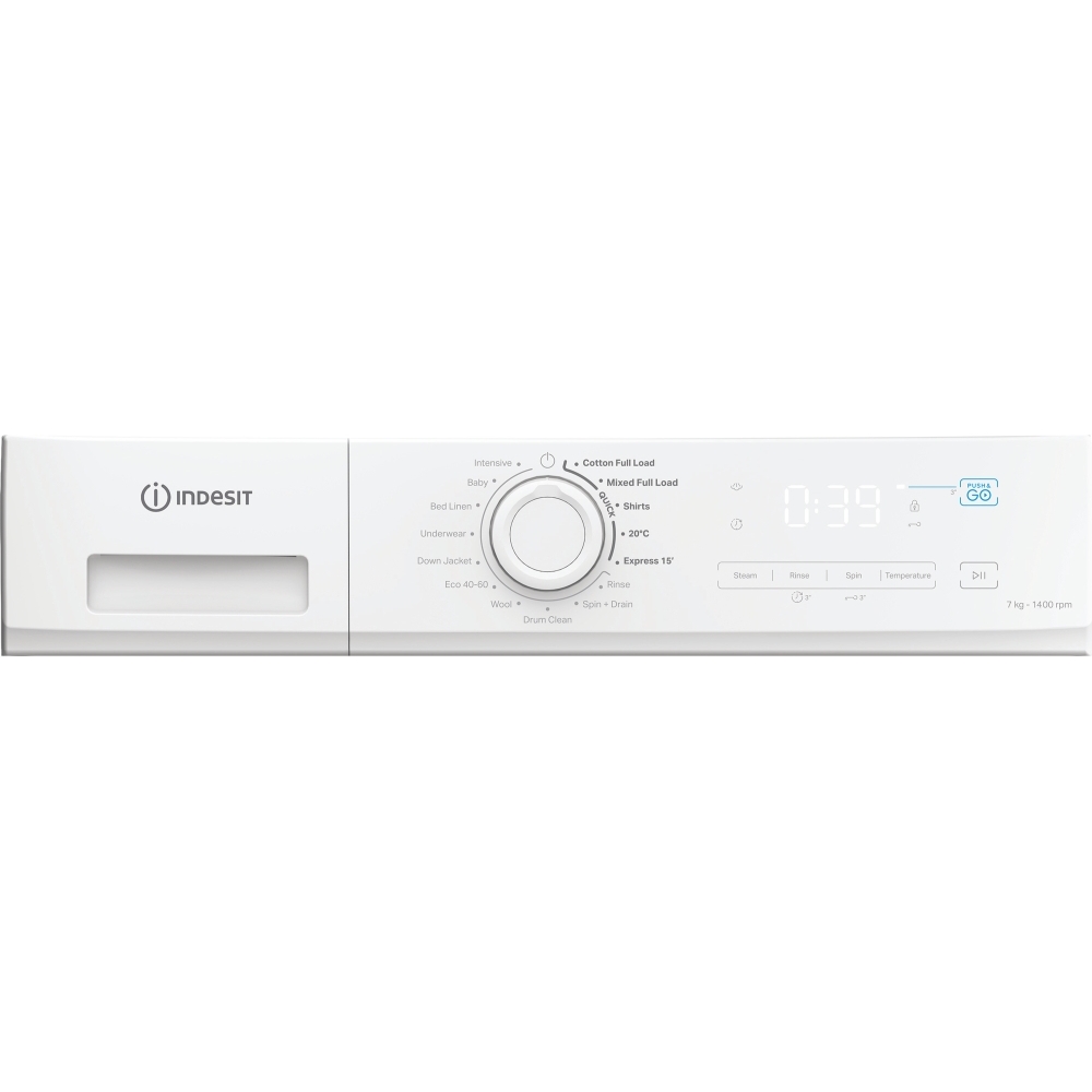 Indesit IMA764MYTIMEUK Washing Machine, 7kg, 1400 Spin, White, A Rated