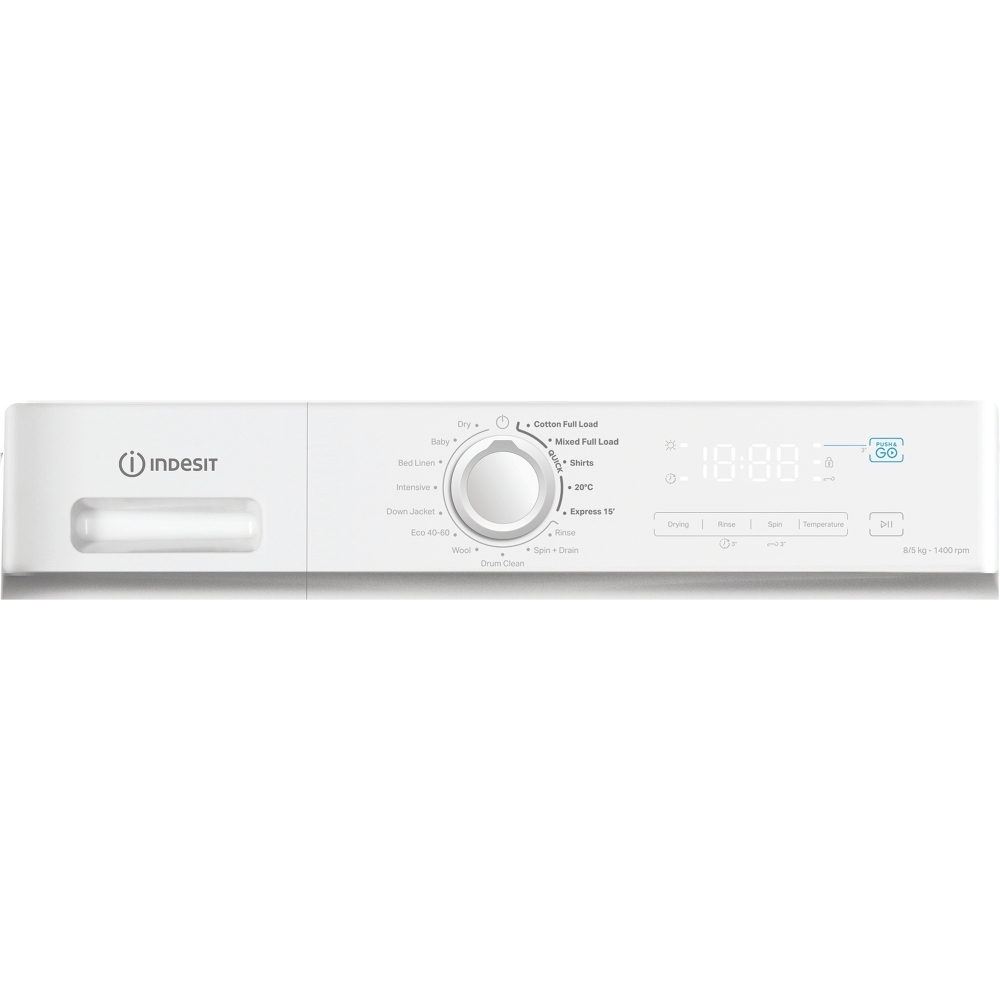 Indesit IDMA 8564 MY TIME UK Washer Dryer, 8kg/5kg, 1400 Spin, White, D Rated