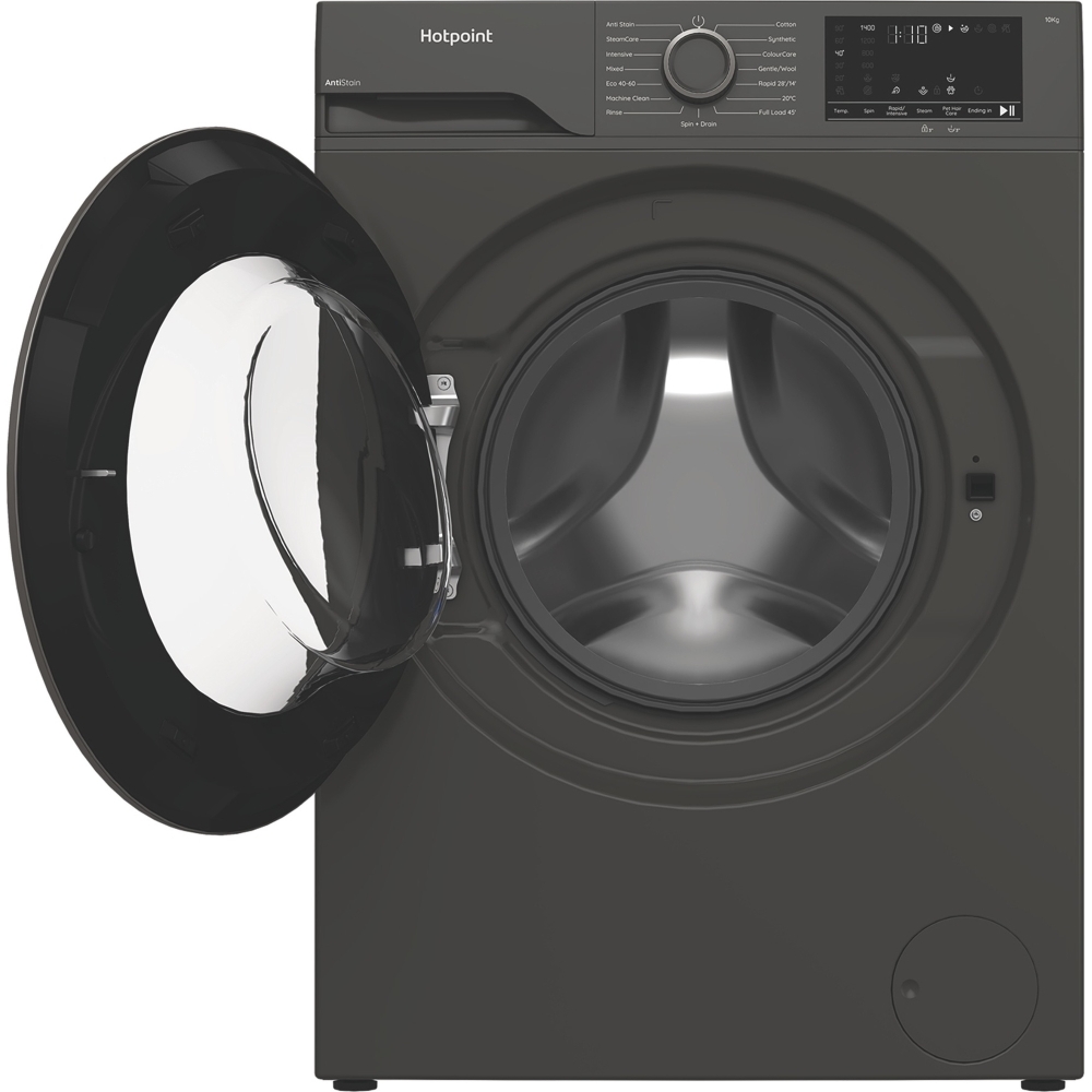 Hotpoint H101GANTISTAIN Washing Machine, 10kg, 1400 Spin, Grey, A Rated