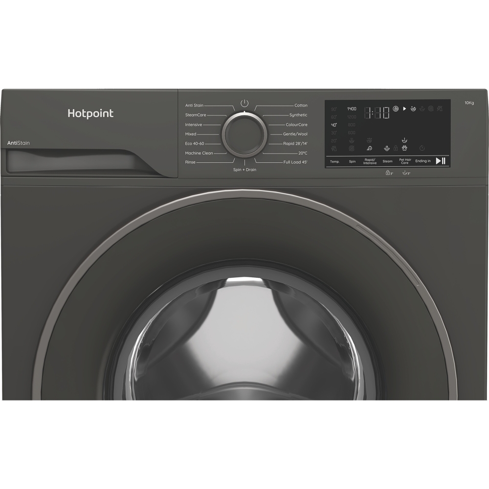 Hotpoint H101GANTISTAIN Washing Machine, 10kg, 1400 Spin, Grey, A Rated