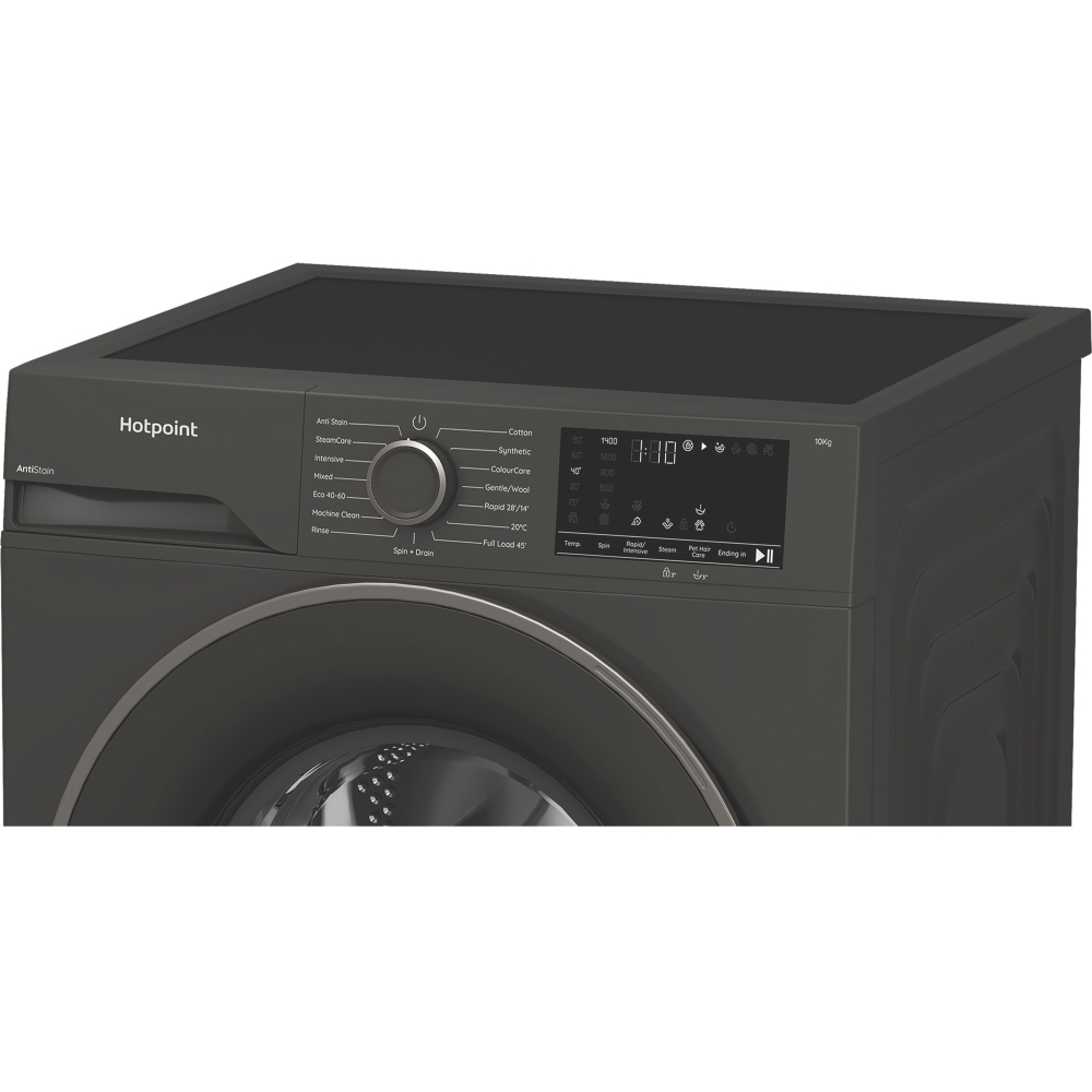 Hotpoint H101GANTISTAIN Washing Machine, 10kg, 1400 Spin, Grey, A Rated