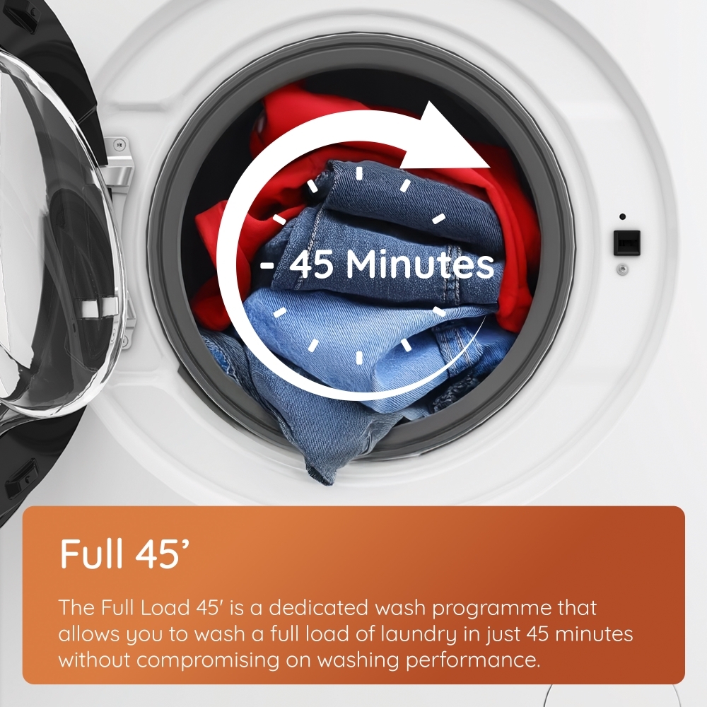 Hotpoint HBD9681ANTSTAIN Washer Dryer, 9kg/6kg, 1400 Spin, White, D Rated