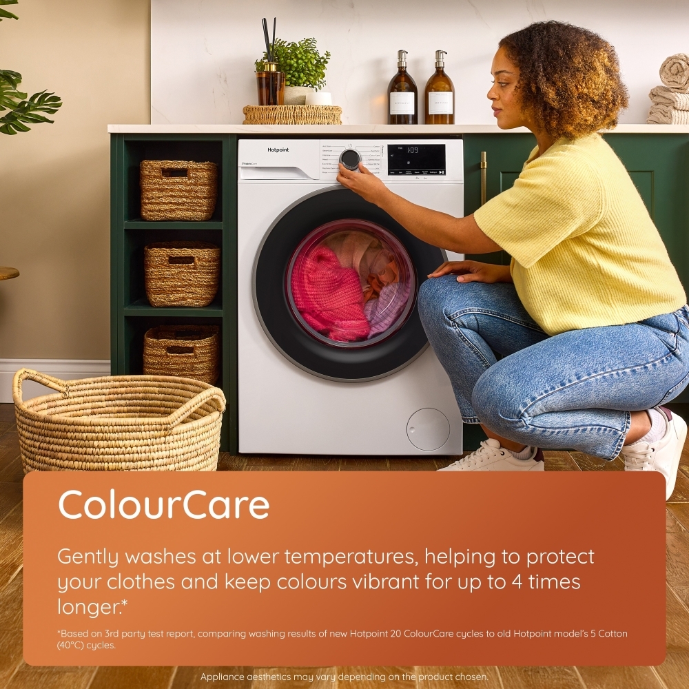 Hotpoint HBWH 93 CARE UK Washing Machine, 9kg, 1400 Spin, White, A Rated