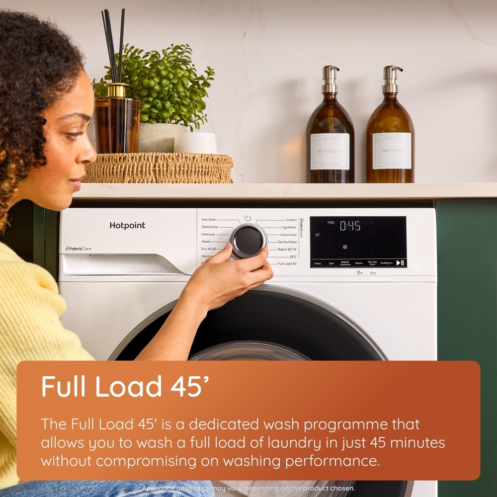 Hotpoint HBWH 93 CARE UK Washing Machine, 9kg, 1400 Spin, White, A Rated