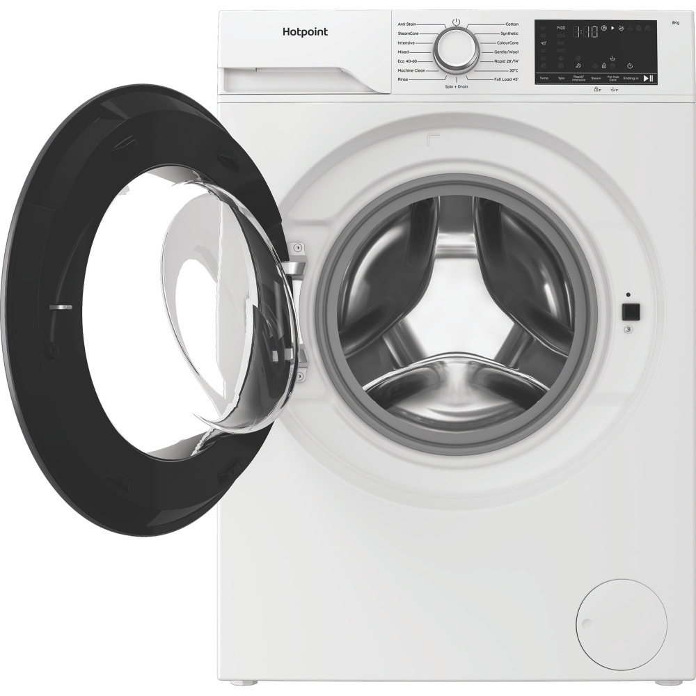 Hotpoint HEV841WUK Washing Machine, 8kg, 1400 Spin, White, A Rated