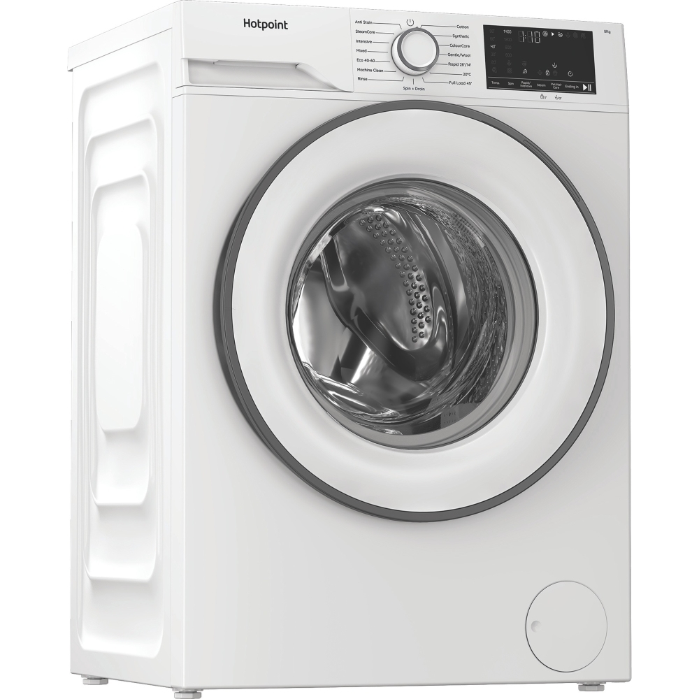 Hotpoint HEV841WUK Washing Machine, 8kg, 1400 Spin, White, A Rated