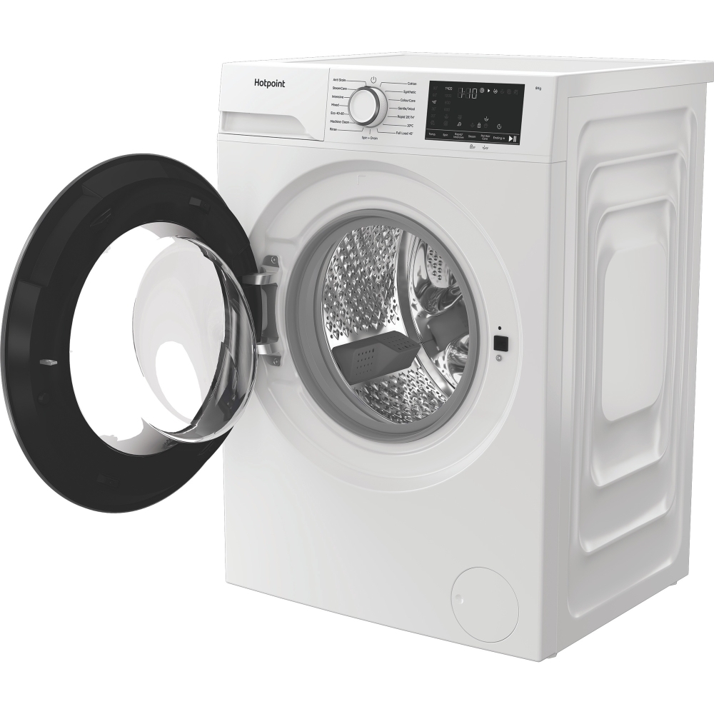Hotpoint HEV841WUK Washing Machine, 8kg, 1400 Spin, White, A Rated