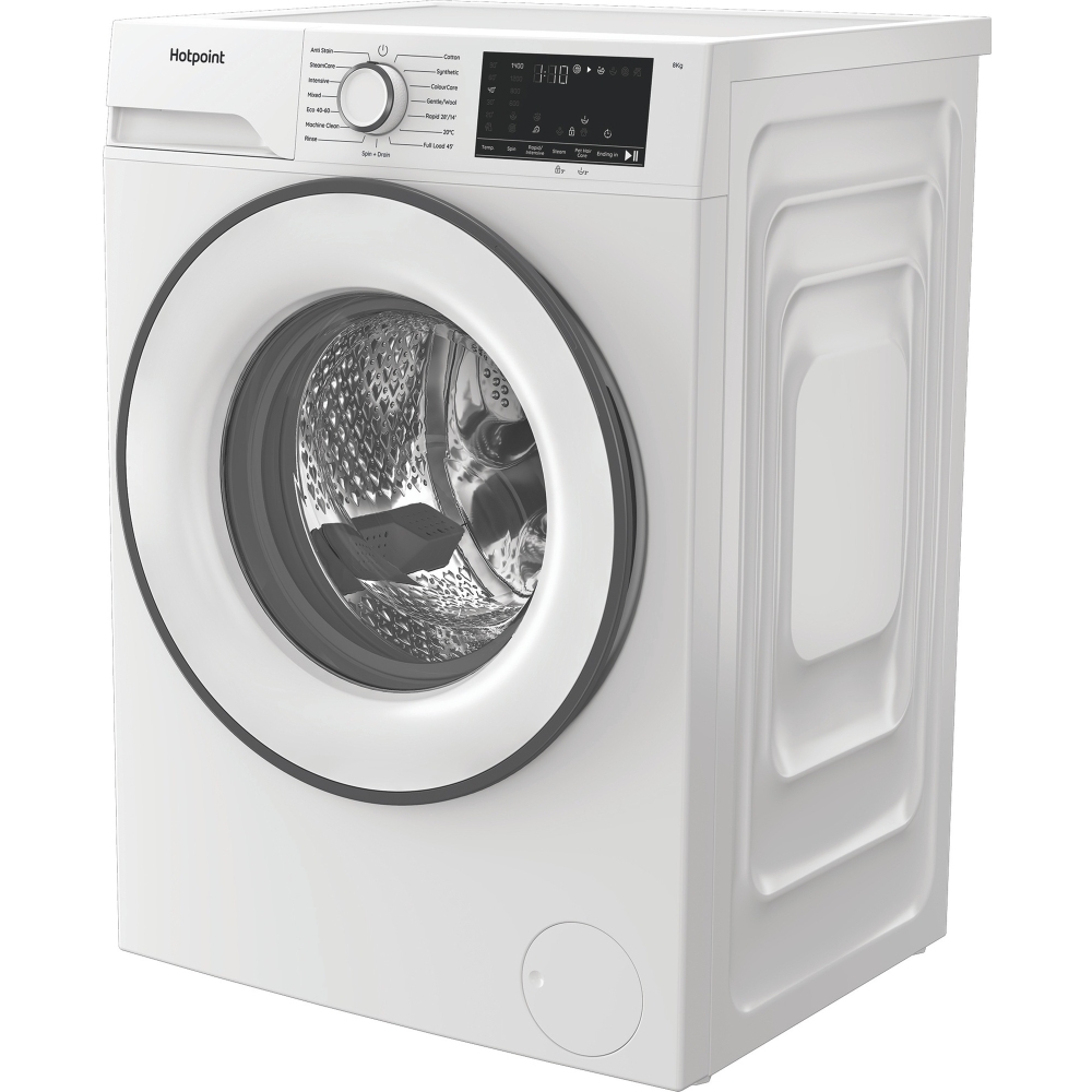 Hotpoint HEV841WUK Washing Machine, 8kg, 1400 Spin, White, A Rated
