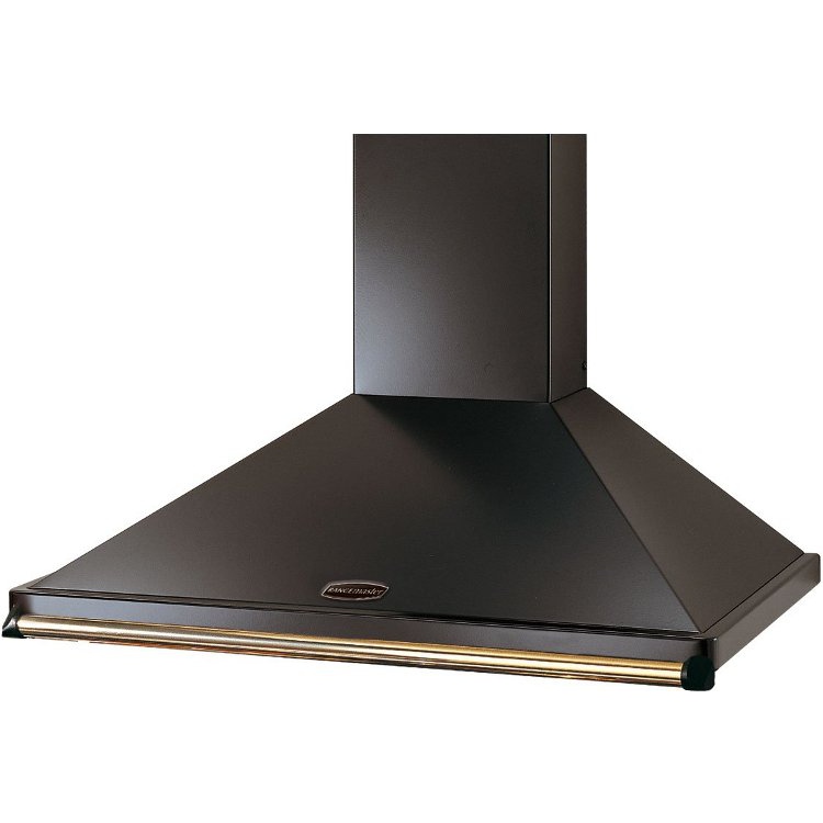 Rangemaster Classic CLAHDC110BB 110cm Chimney Cooker Hood Black / Brass, Black with Brass Trim