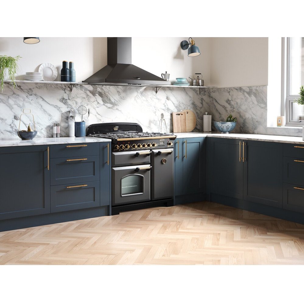 Rangemaster CDL90EIBL/C 90cm Induction Range Cooker Classic Deluxe Black / Chrome, A Rated