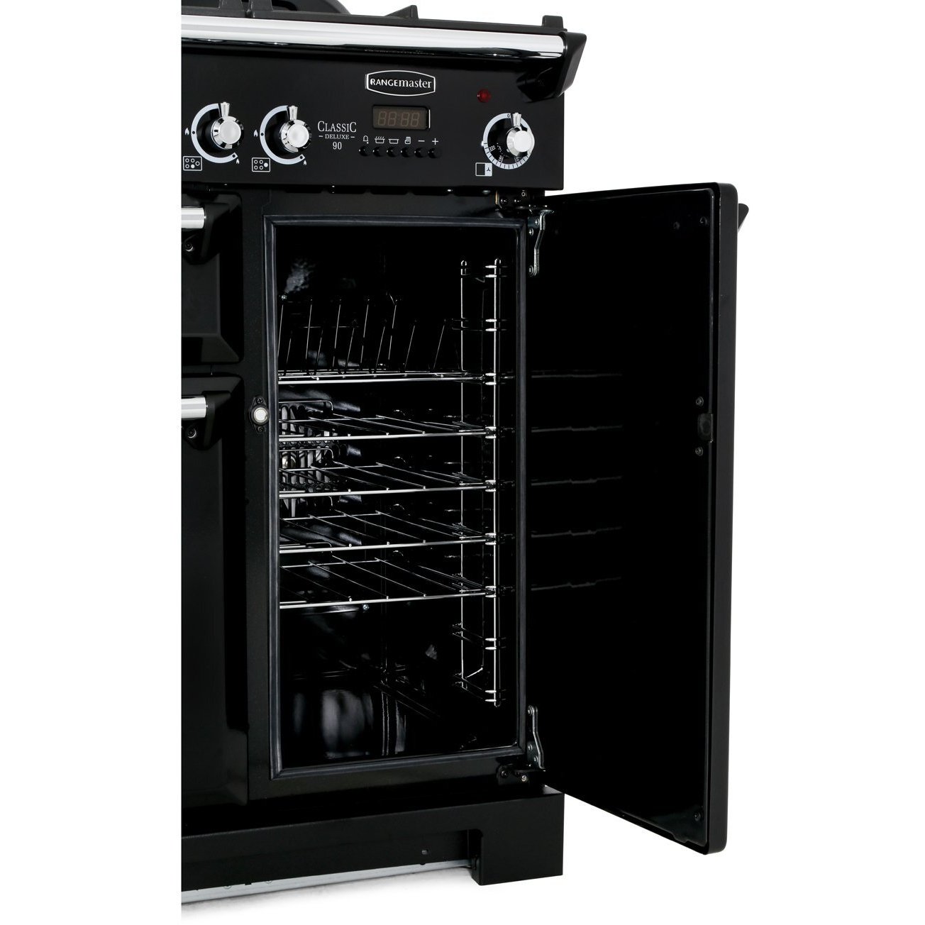 Rangemaster CDL90EIBL/C 90cm Induction Range Cooker Classic Deluxe Black / Chrome, A Rated