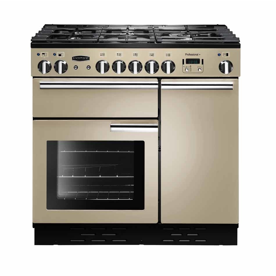 Rangemaster Professional Plus PROP90DFFCR/C 90cm Dual Fuel Range Cooker Cream / Chrome, A Rated