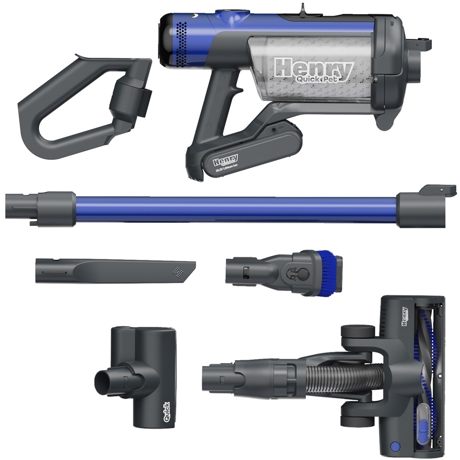 Numatic Henry Quick Pet HEN.100PET Cordless Vacuum Cleaner, Blue