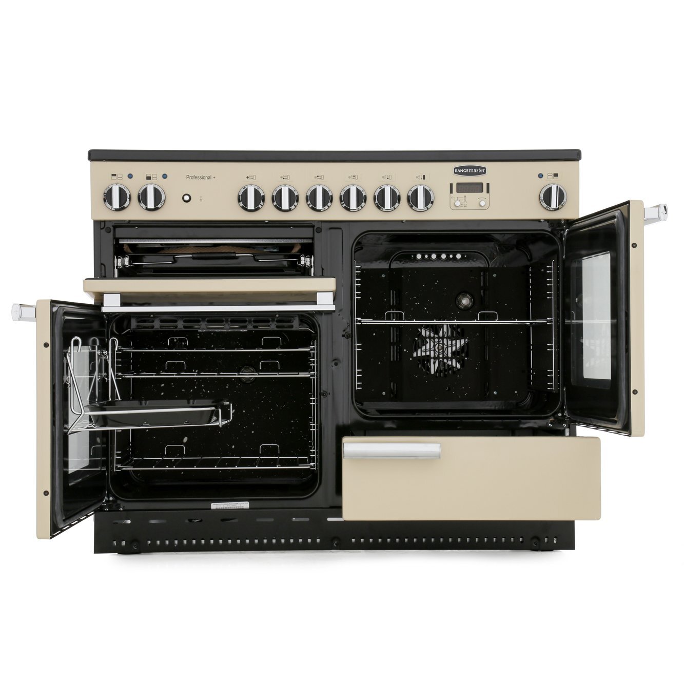 Rangemaster PROP110ECCY/C 110cm Ceramic Range Cooker Professional Plus Cranberry / Chrome, A Rated