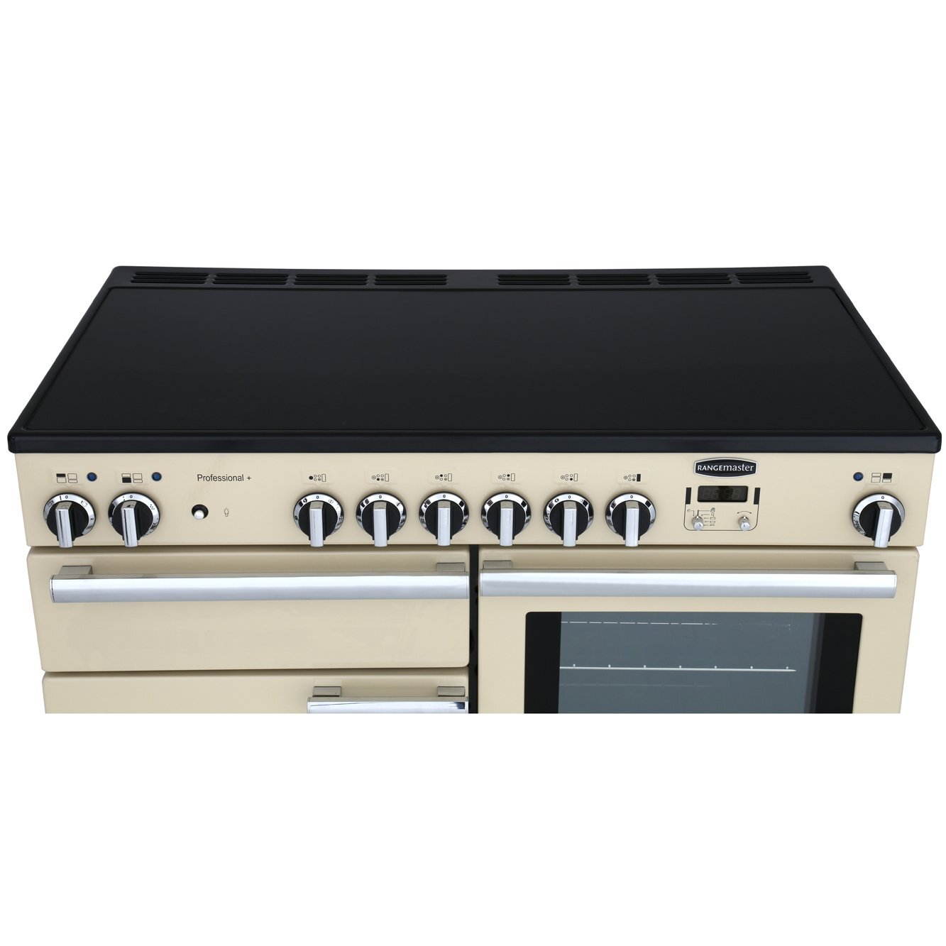 Rangemaster PROP110ECCY/C 110cm Ceramic Range Cooker Professional Plus Cranberry / Chrome, A Rated