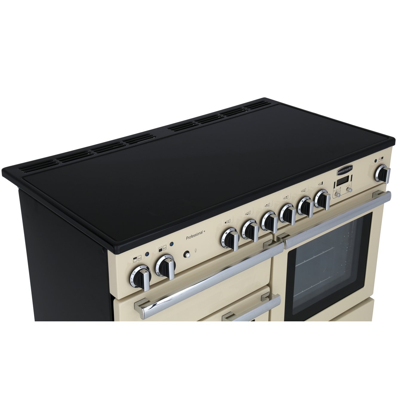 Rangemaster PROP110ECCY/C 110cm Ceramic Range Cooker Professional Plus Cranberry / Chrome, A Rated