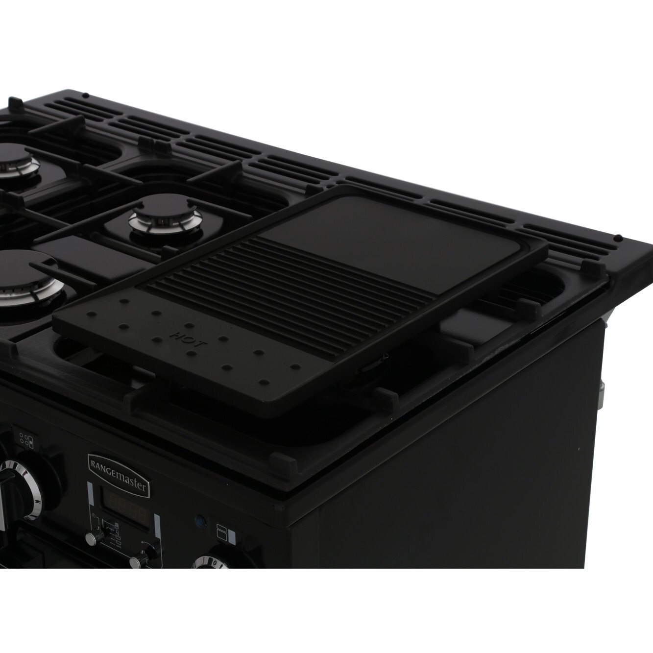 Rangemaster PROP90NGFGB/C 90cm Gas Range Cooker Professional Plus Black / Chrome, A Rated