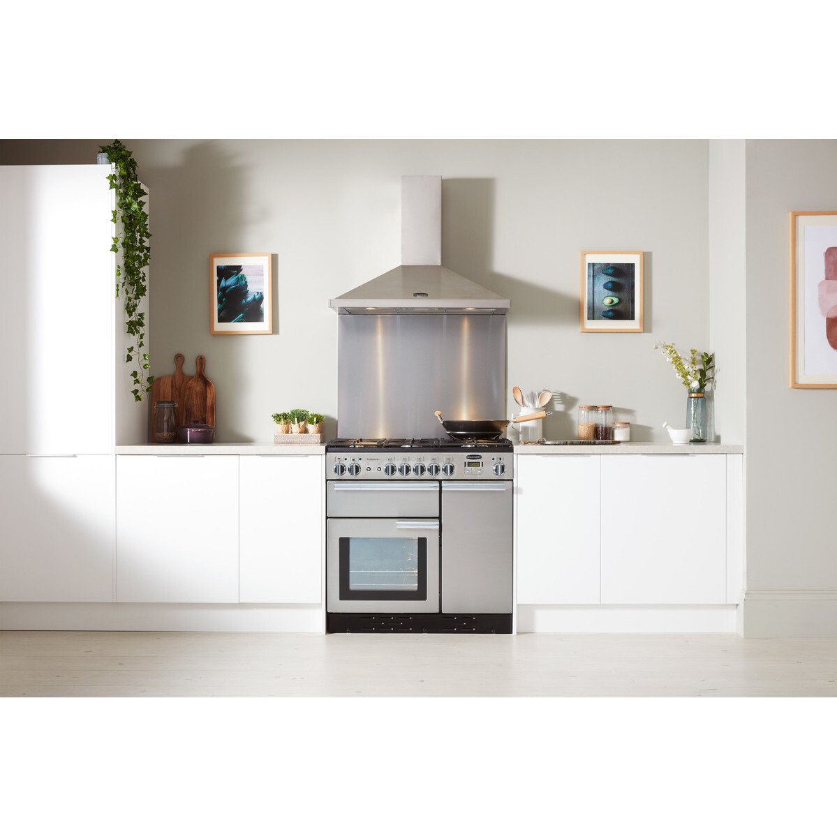 Rangemaster PROP90NGFCY/C 90cm Gas Range Cooker Professional Plus Cranberry / Chrome, A Rated