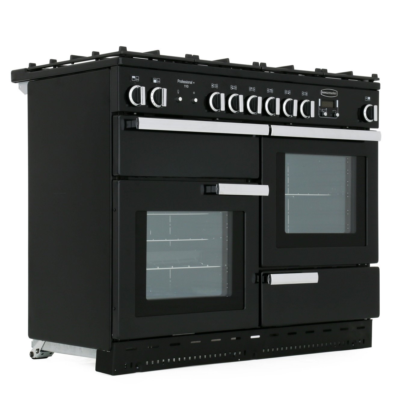 Rangemaster Professional Plus PROP110NGFGB/C 110cm Gas Range Cooker Black / Chrome, A Rated