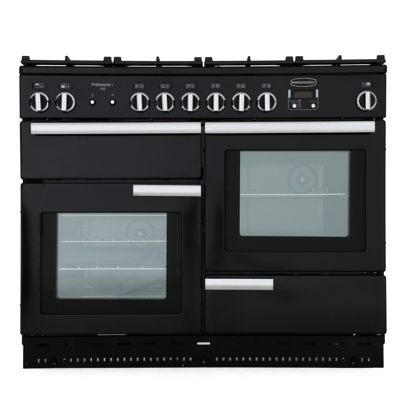 Rangemaster PROP110NGFGB/C 110cm Gas Range Cooker Professional Plus Black / Chrome, A Rated