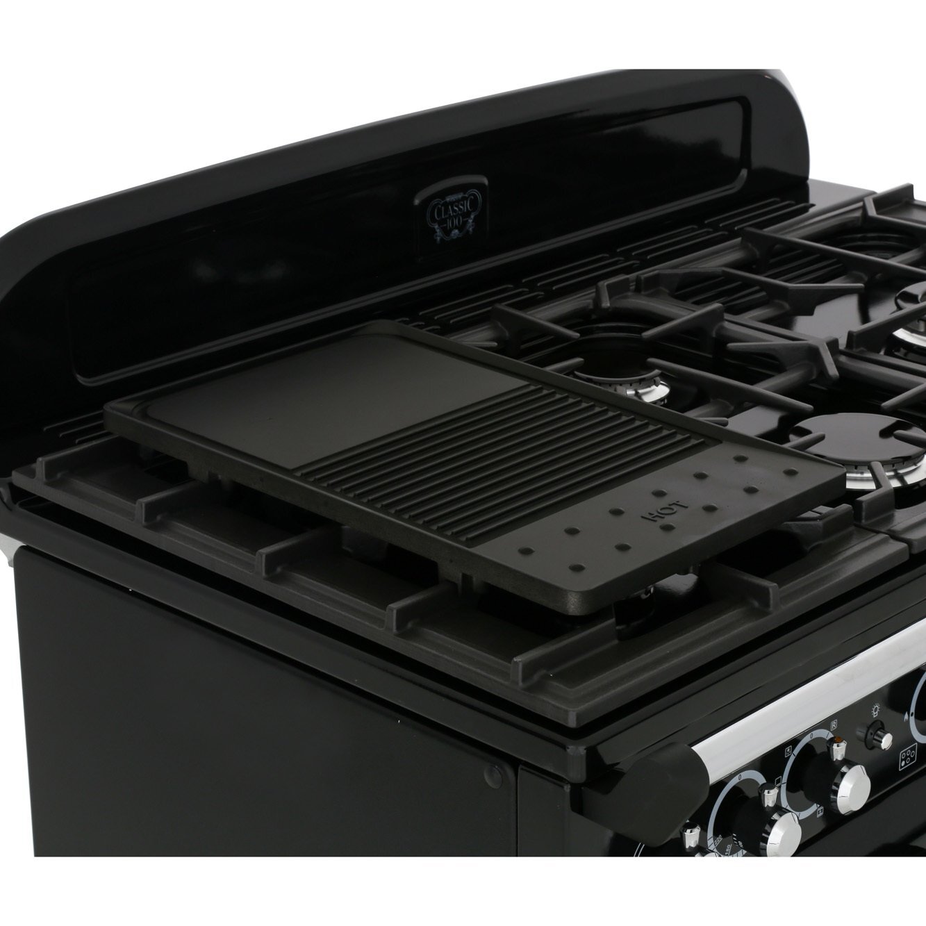 Rangemaster CDL100DFFCR/C 100cm Dual Fuel Range Cooker Classic Deluxe Cream / Chrome, A Rated