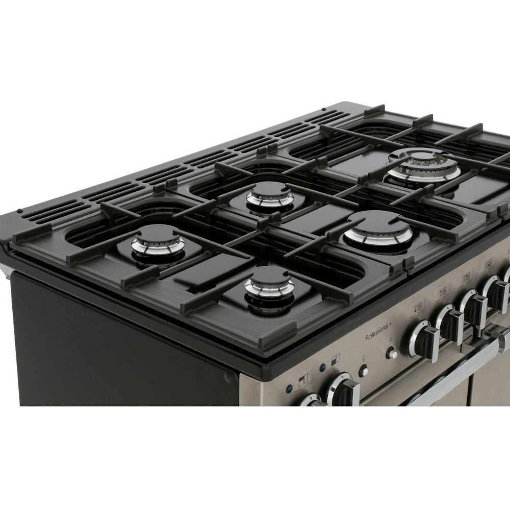Rangemaster PROP100DFFGB/C 100cm Dual Fuel Range Cooker Professional Plus Black / Chrome, A Rated