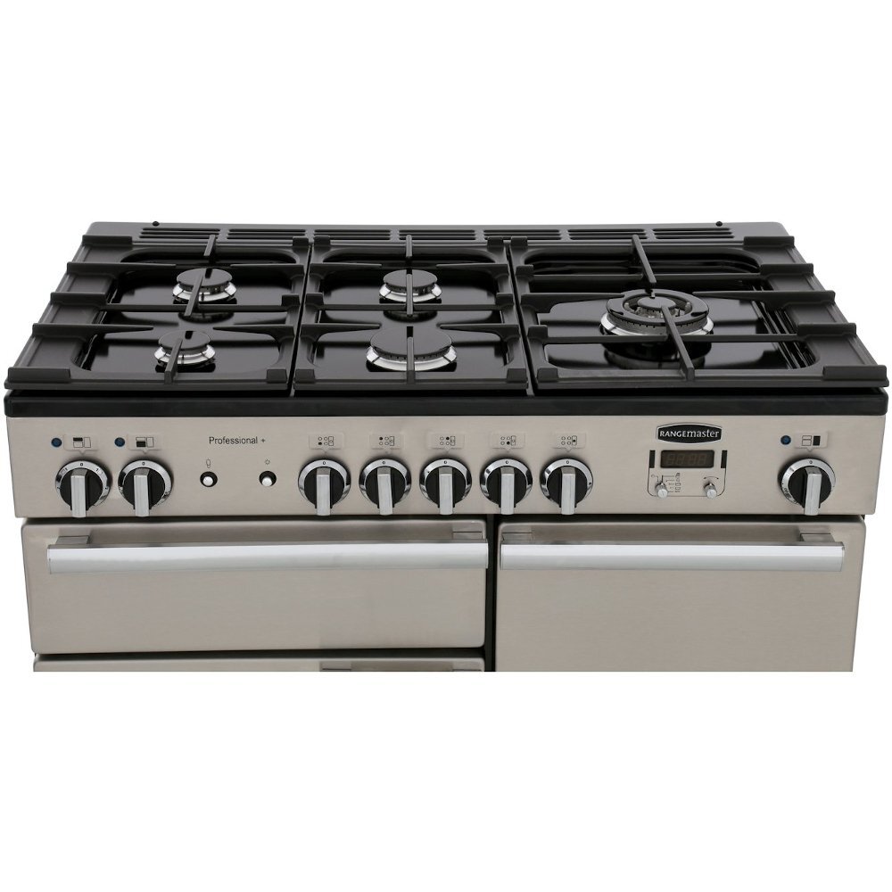 Rangemaster PROP100DFFCY/C 100cm Dual Fuel Range Cooker Professional Plus Cranberry / Chrome, A Rated