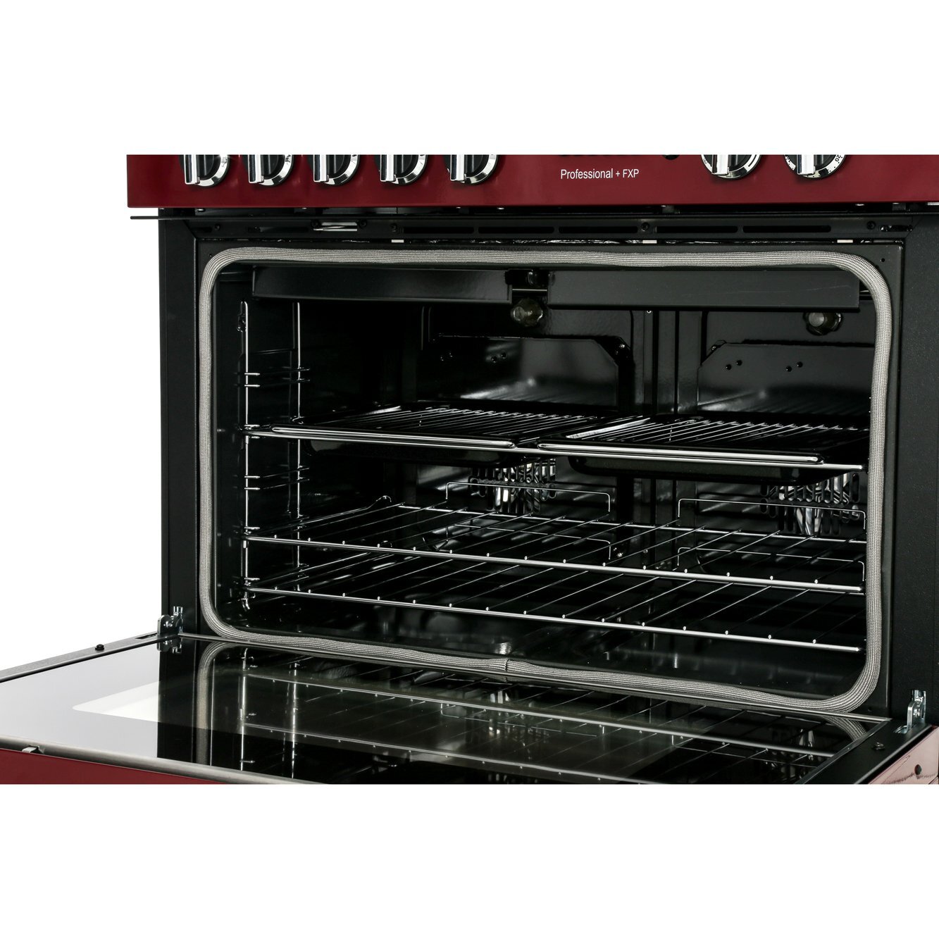 Rangemaster PROP90FXPDFFGB/C 90cm Dual Fuel Range Cooker Professional Plus FXP Black / Chrome, A Rated