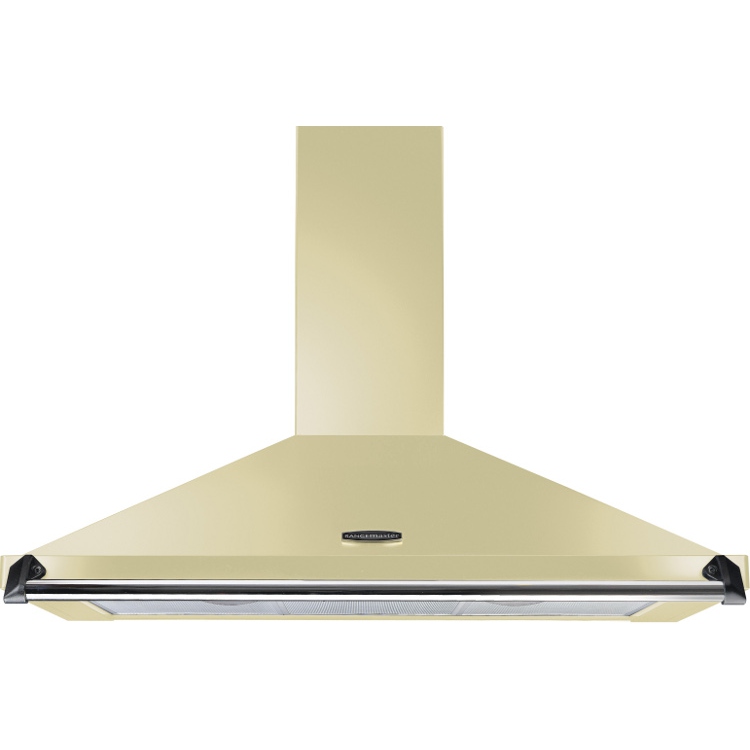 Rangemaster CLAHDC110CR/C Classic Cream / Chrome 110cm Chimney Cooker Hood, Cream with Chrome Trim