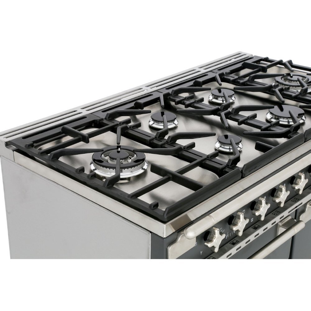 Rangemaster ELS110DFFSS 110cm Dual Fuel Range Cooker Elise Stainless Steel / Brushed Nickel, A Rated
