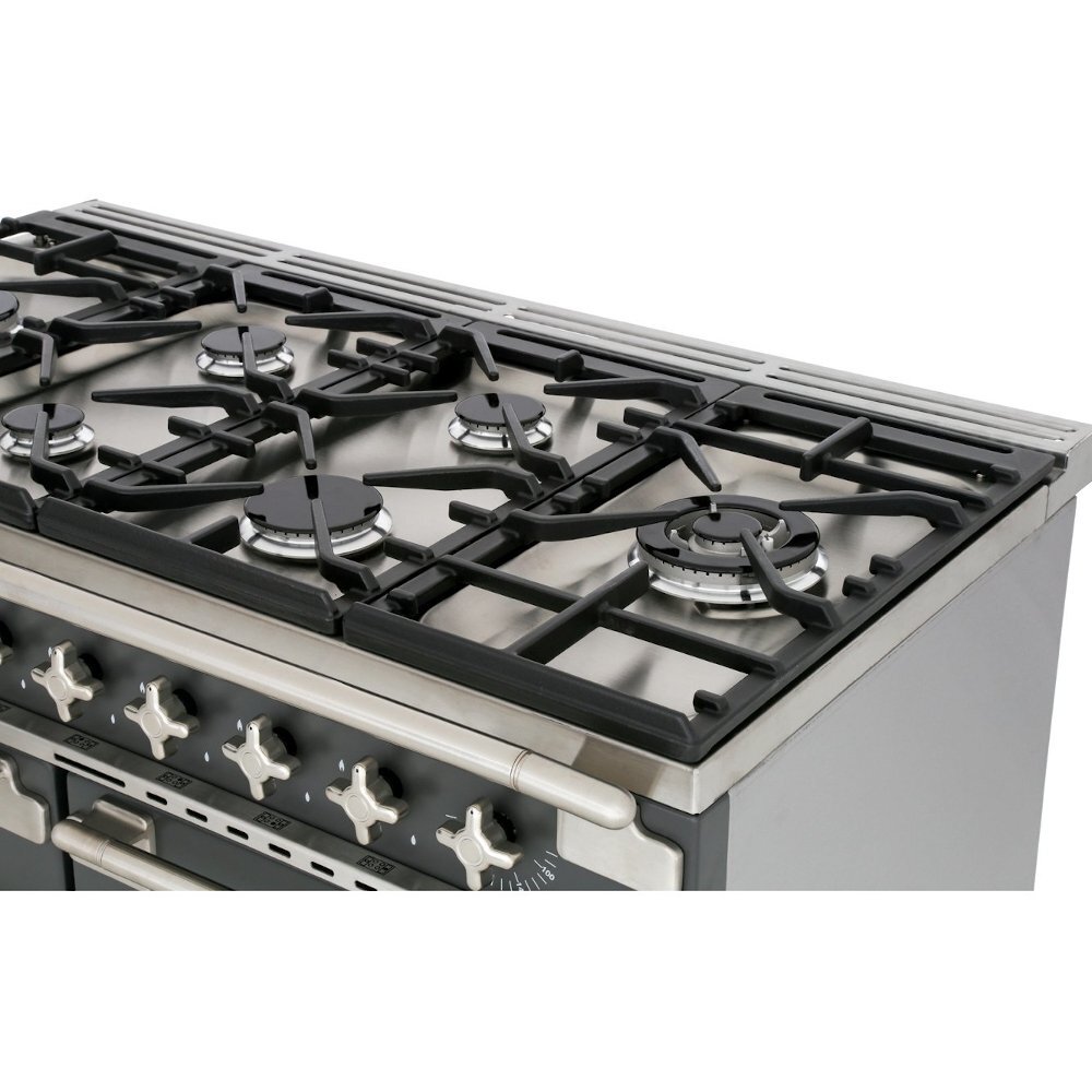 Rangemaster ELS110DFFCA 110cm Dual Fuel Range Cooker Elise China Blue / Brushed Nickel, A Rated