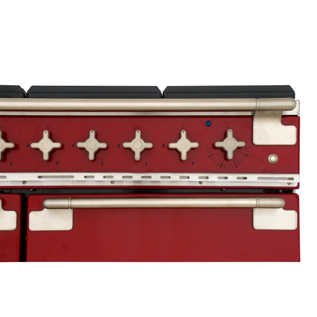 Rangemaster ELS110DFFRD 110cm Dual Fuel Range Cooker Elise Cherry Red / Brushed Nickel, A Rated
