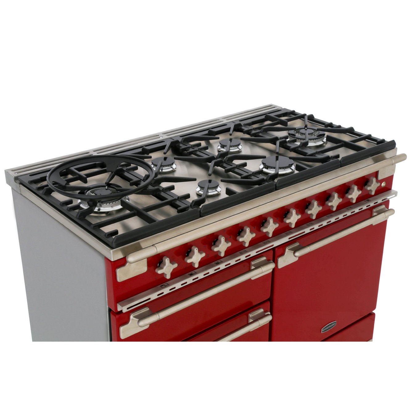 Rangemaster ELS110DFFRD 110cm Dual Fuel Range Cooker Elise Cherry Red / Brushed Nickel, A Rated