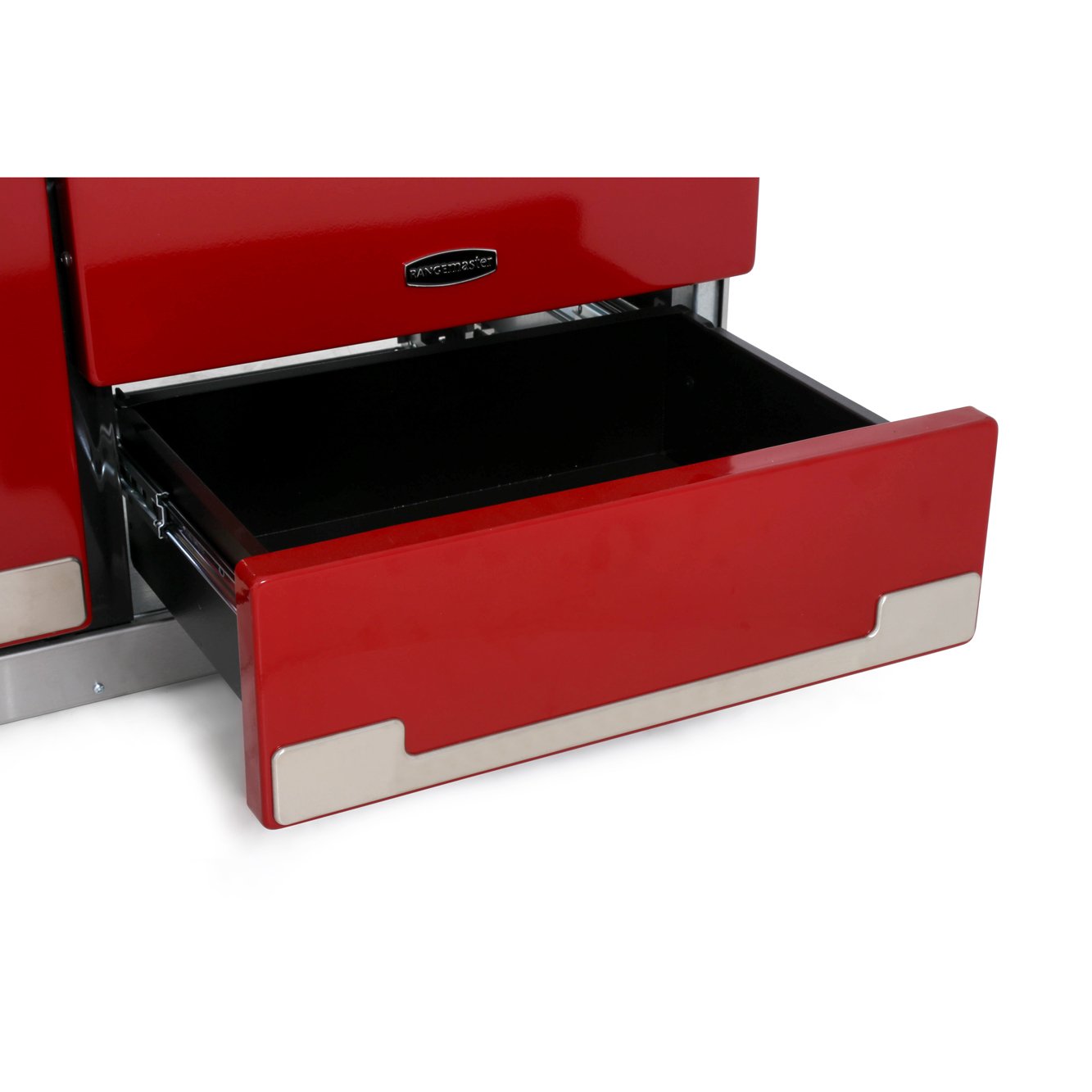 Rangemaster ELS110DFFRD 110cm Dual Fuel Range Cooker Elise Cherry Red / Brushed Nickel, A Rated