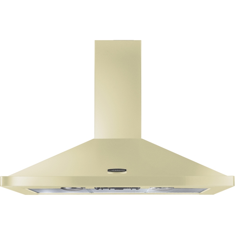 Rangemaster LEIHDC110CR/C Cream / Chrome 110cm Chimney Cooker Hood, Cream with Chrome Badge