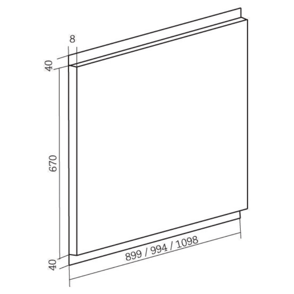 Rangemaster LEISP100SS 100cm Splashback Universal Stainless Steel