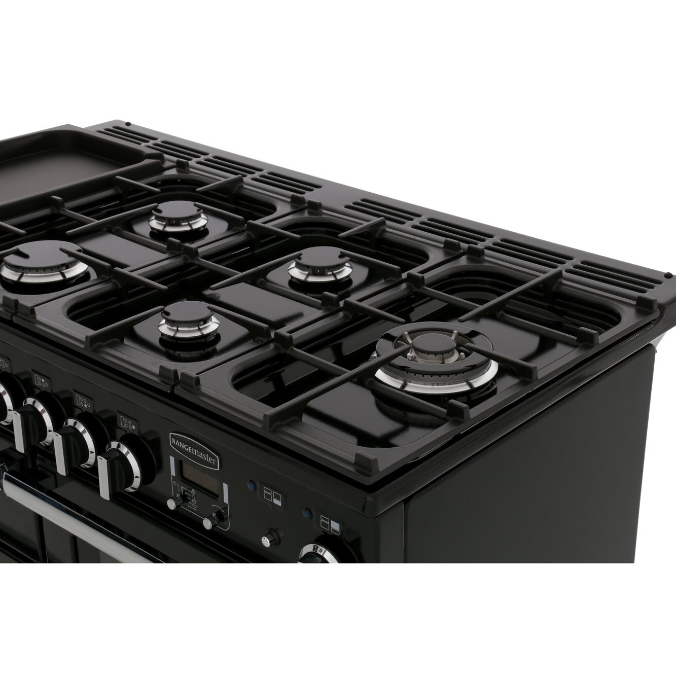 Rangemaster PDL110DFFCY/C 110cm Dual Fuel Range Cooker Professional Deluxe Cranberry / Chrome, A Rated