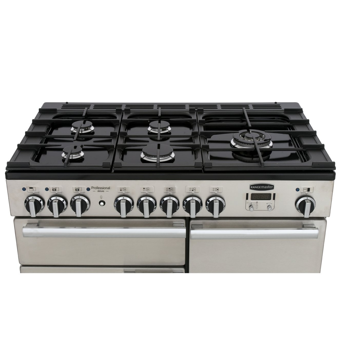 Rangemaster PDL100DFFSS/C 100cm Dual Fuel Range Cooker Professional Deluxe Stainless Steel / Chrome, A Rated