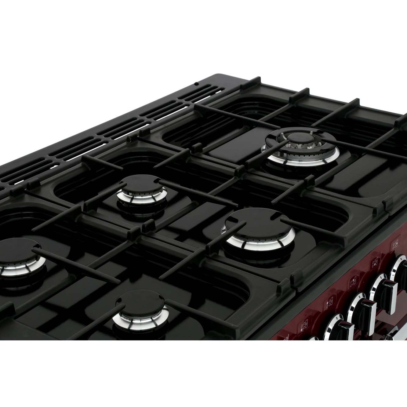 Rangemaster PDL100DFFCY/C 100cm Dual Fuel Range Cooker Professional Deluxe Cranberry / Chrome, A Rated