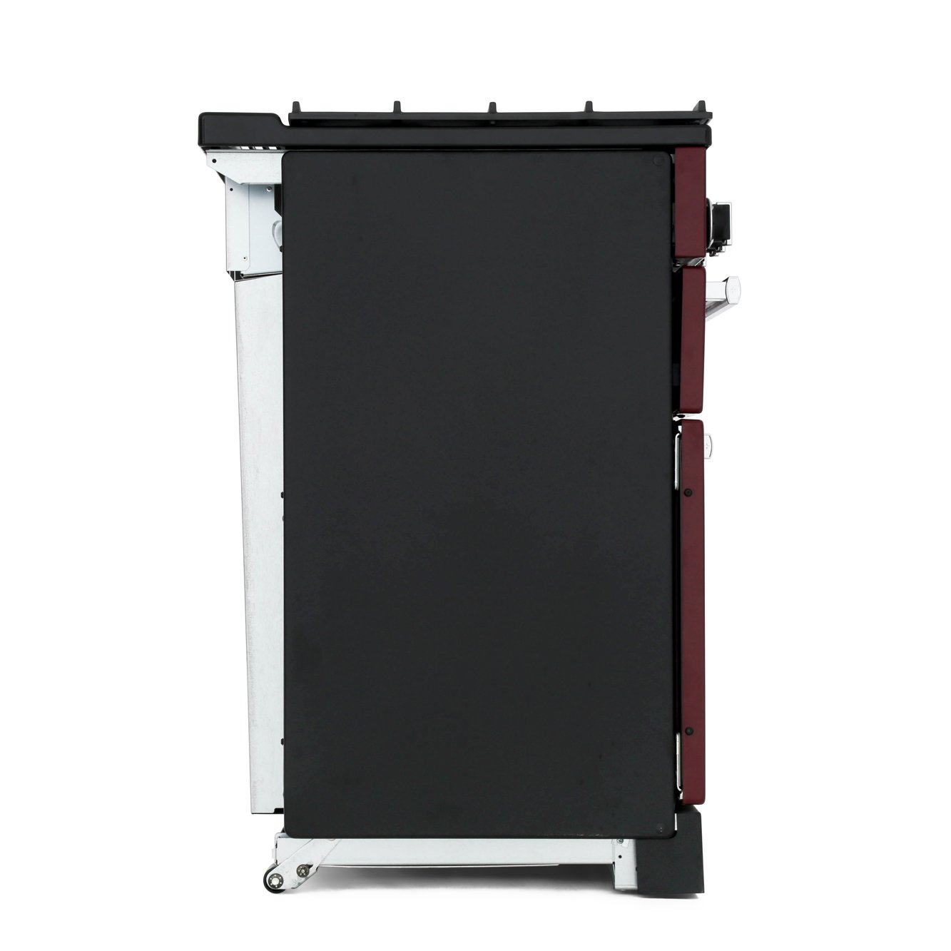 Rangemaster PDL100DFFCY/C 100cm Dual Fuel Range Cooker Professional Deluxe Cranberry / Chrome, A Rated