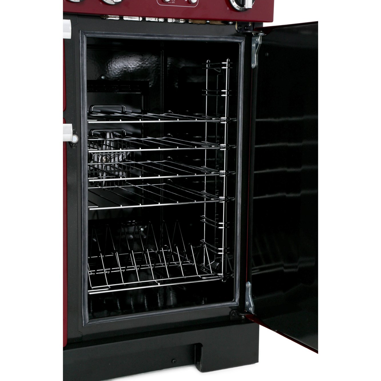 Rangemaster PDL100DFFCY/C 100cm Dual Fuel Range Cooker Professional Deluxe Cranberry / Chrome, A Rated