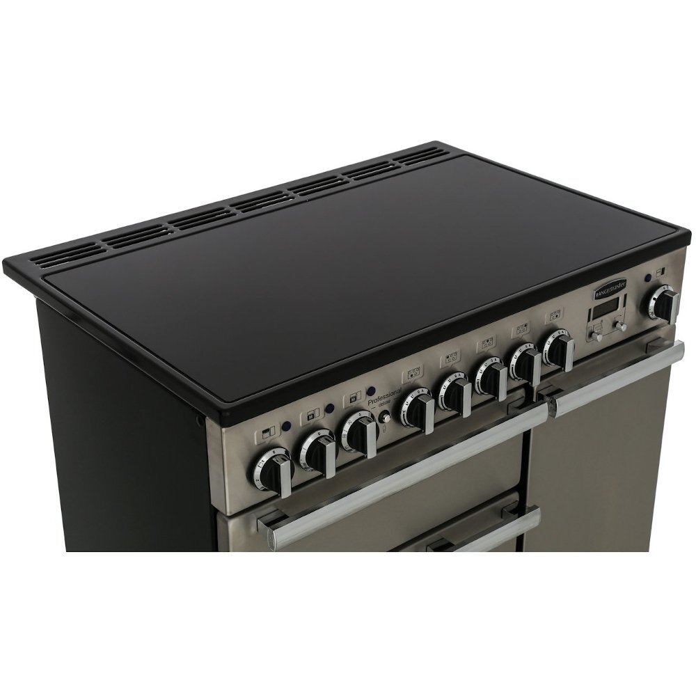Rangemaster PDL90EIWH/C 90cm Induction Range Cooker Professional Deluxe White / Chrome, A Rated