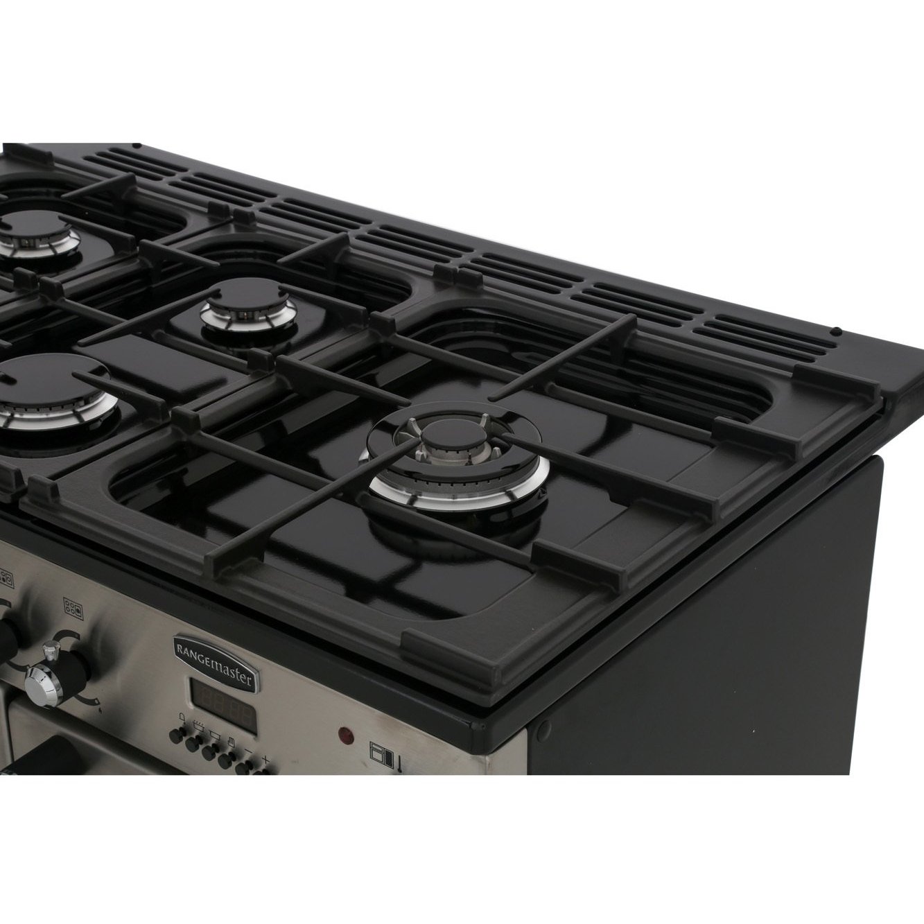 Rangemaster KCH100DFFBL/C 100cm Dual Fuel Range Cooker Kitchener Black / Chrome, A Rated