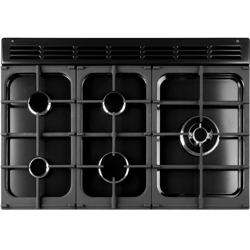 Buy Rangemaster KCH100DFFBL/C Kitchener Black with Chrome Trim 100cm Dual Fuel Range Cooker
