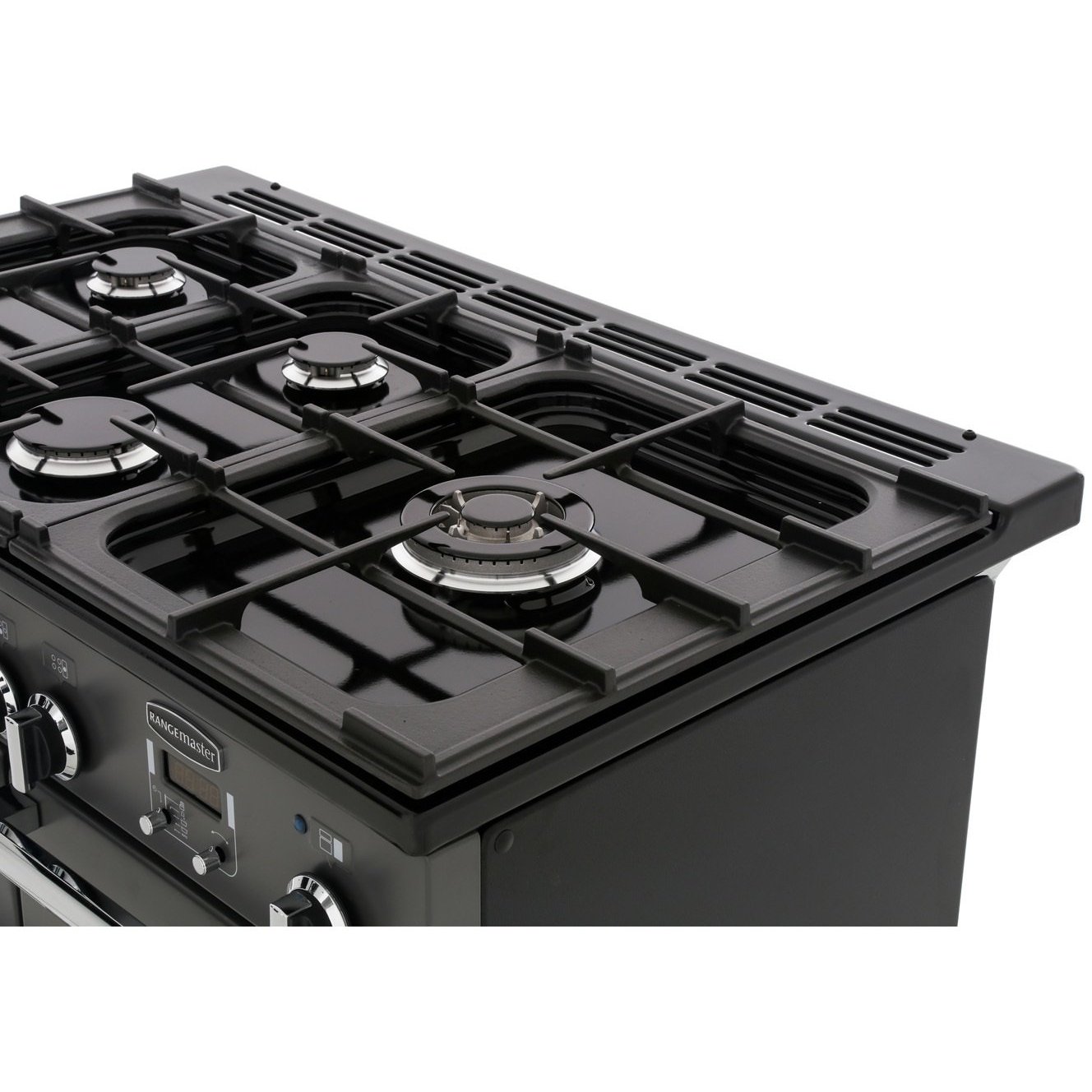 Rangemaster PDL100DFFWH/C 100cm Dual Fuel Range Cooker Professional Deluxe White / Chrome, A Rated