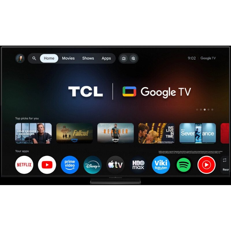 TCL 98A400U-UK 98" QD-Mini LED Smart Television, 4K Ultra HD, Black, D Rated